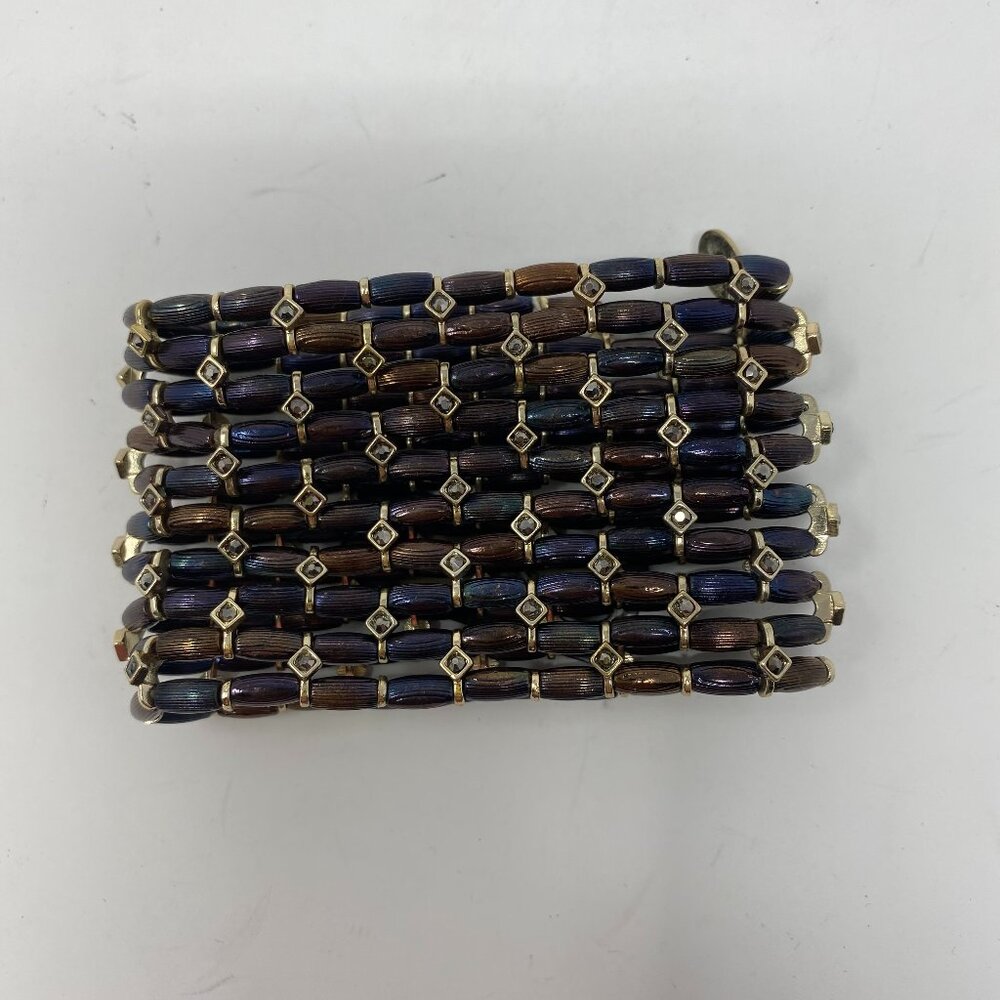 king square stretch 10 strand bronze bracelet